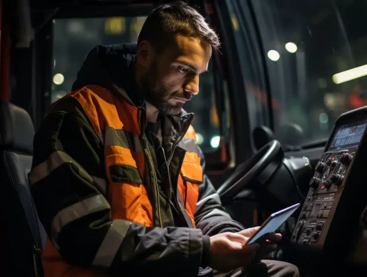 lkw fahrer verbunden über sovial